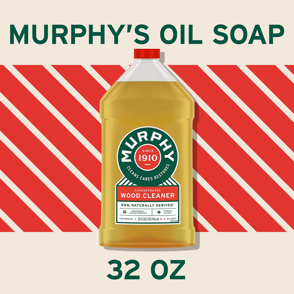 Murphy Oil Soap Concentrated Formula, Wood Cleaner, No-Rinse Floor Cleaner, Citronella Oil Scent, 32 fl oz Bottle (3 Pack)