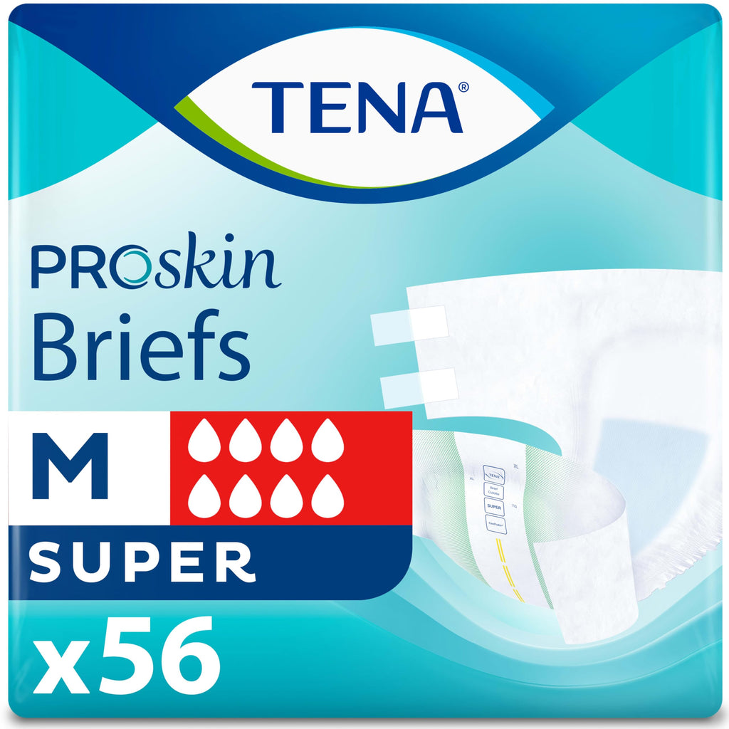 TENA ProSkin Unisex Adult Diapers with Tabs, Maximum Absorbency, Medium, 56 ct
