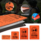 RHINO RESCUE 4-Size Moldable First Aid Splint Kit, Orange-Gray with Bandage