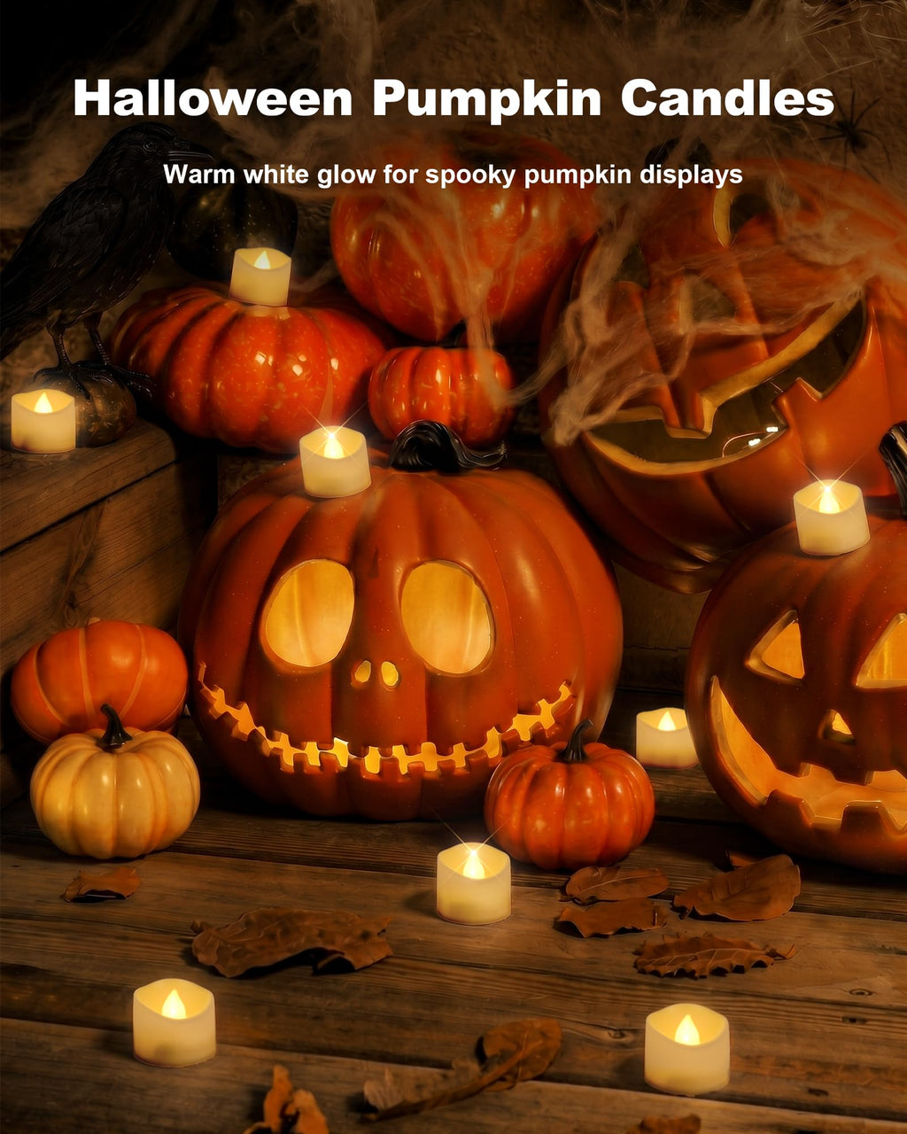 Homemory 48-Pack Novelty Flickering Flameless Tea Light Candles, 200+ Hours