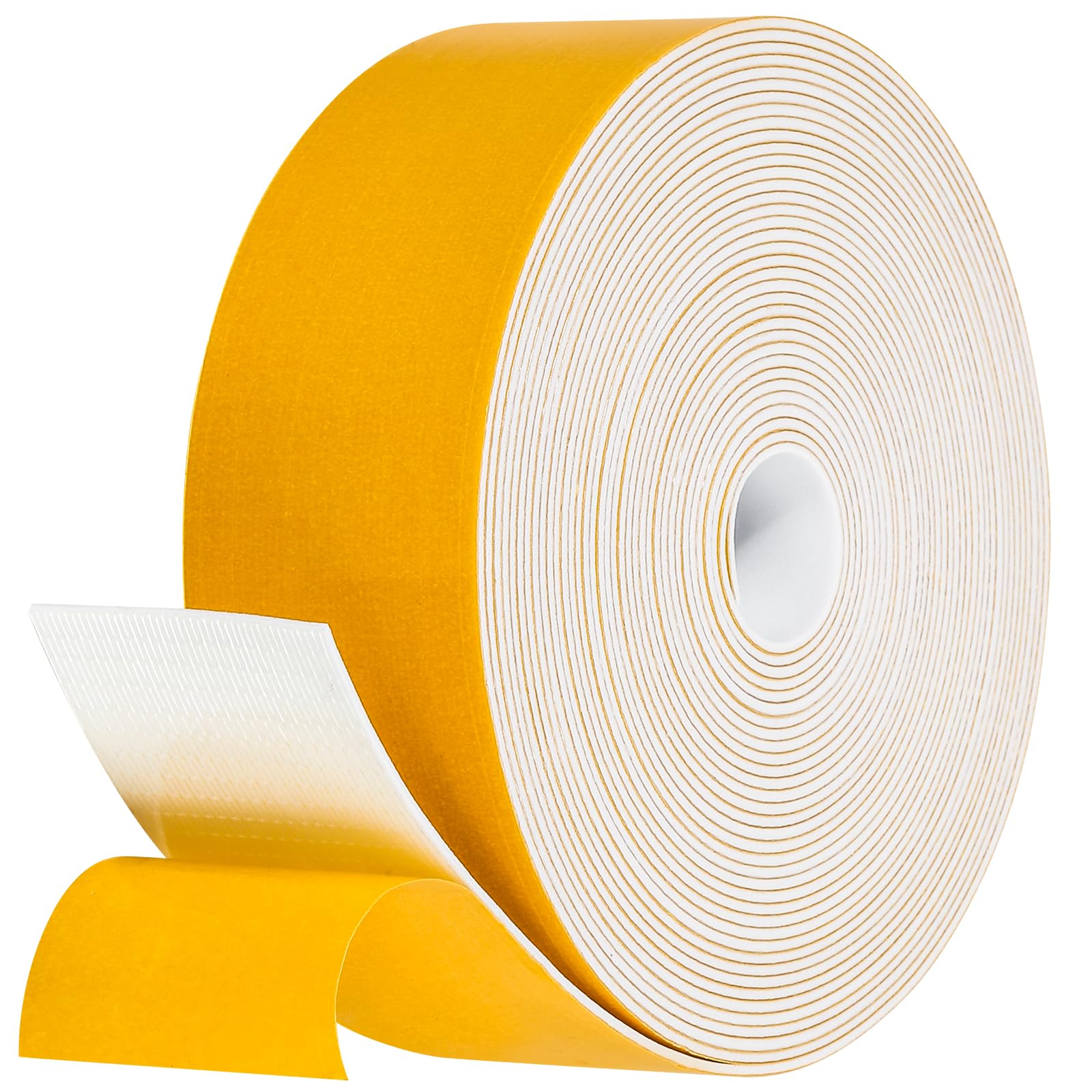 32Feet Weather Stripping Seal (2 Inch X 1/16 Inch) for Door Window, High Density Foam Tape, Soundproofing, Insulation Strip, Door Sealers for Door Frame- White
