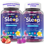 Kids Sleep Gummies, NO Melatonin Sleep Aid Gummies w/Magnesium Glycinate, Magnesium Malate, L-Theanine, Lavender, B6, Zinc, D3K2 for Restful Sleep, Relax Brain & Muscle, Immune Support, Non-GMO 2Pack