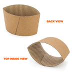 FMP Brands 500 Pack Kraft Coffee Cups Sleeves Disposable Bulks, Durable Corrugated Cardboard Cup Sleeves for 12-24 oz Cups, Beverage Insulator and Hand Protection for Hot/Cold Drinks