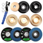 14pcs Wood Carving Disc Set for 4 in 4.5 in Angle Grinder, Woodworking Grinding Wheels Kit with 7/8"-5/8" Arbor for Quick Rough Cutting Shaping Sanding Polishing