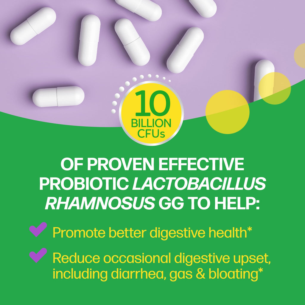 Culturelle Daily Probiotic Capsules For Men & Women, Most Clinically Studied Probiotic Strain, Digestive & Gut Health, Supports Occasional Diarrhea, Gas & Bloating, 1 Month Supply, 30 CT