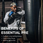 RAW Essential Pre-Workout Powder (Fruit Burst) - Chris Bumstead Sports Nutrition Supplement for Men & Women - Preworkout Energy Powder with Caffeine, L-Citrulline, L-Tyrosine, & Beta Alanine Blend