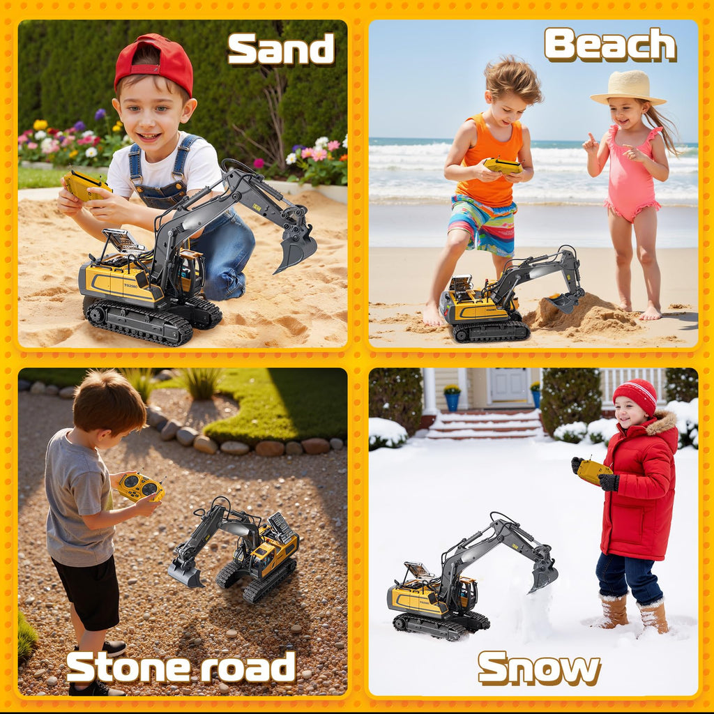 Remote Control Excavator Toys, 11 Channel 1:20 RC Construction Truck