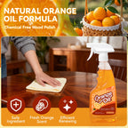 Alofoyo 2-in-1 Furniture Polish Wood Cleaner - 2Pack Natural Orange Oil Spray Protect Wood Surface Safely, Enhanced Furniture Restorer Finish Cabinets, Tables, Antique, Floor, 32oz Total