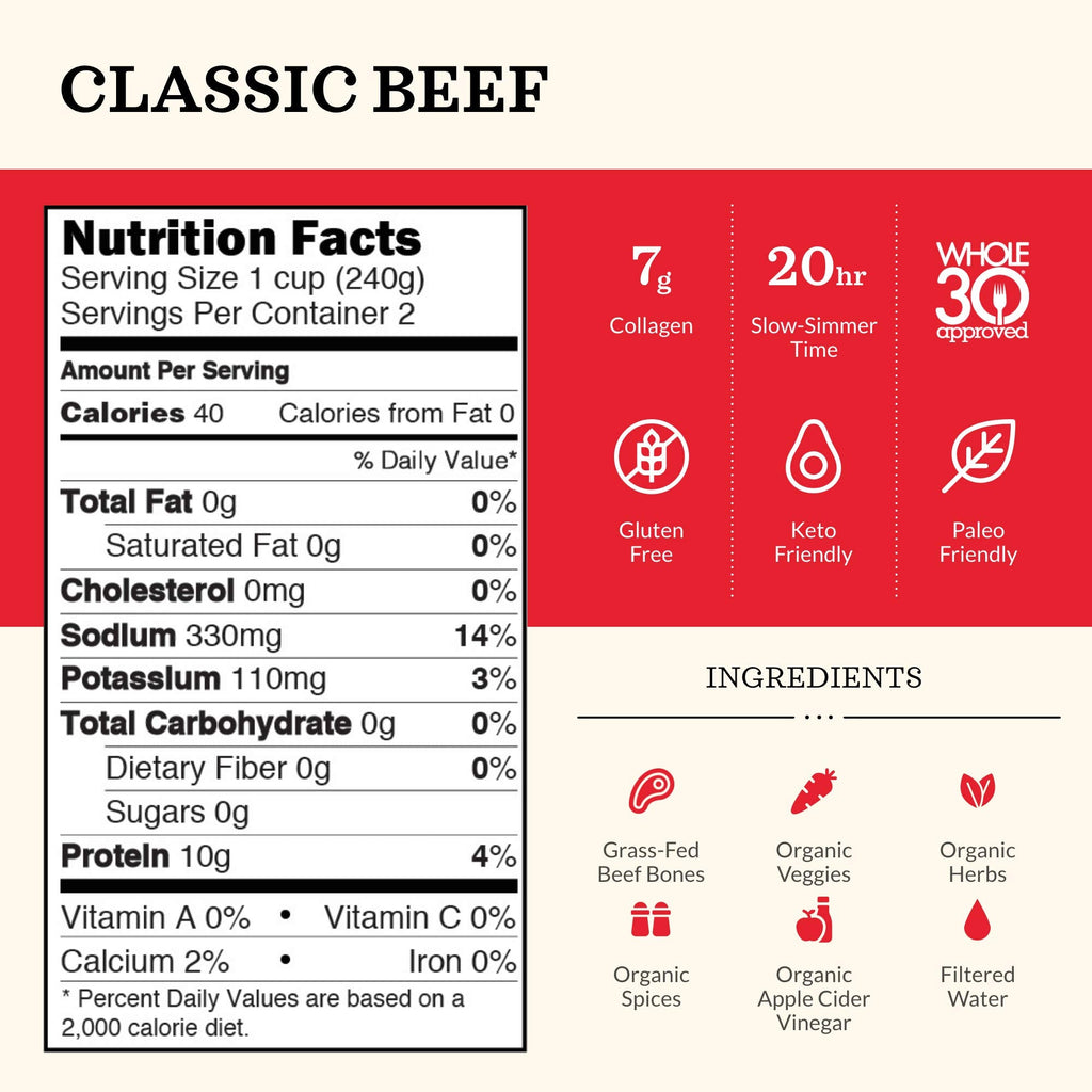 Beef Bone Broth Soup by Kettle and Fire, Pack of 4, Keto Diet, Paleo Friendly, Whole 30 Approved, Gluten Free, with Collagen, 10g of protein, 16.9 fl oz (Packaging May Vary)