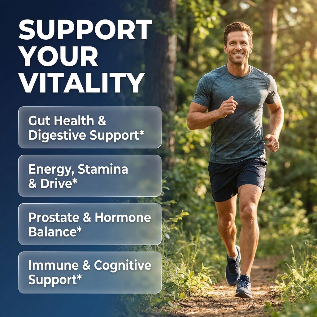 Clean Nutra Probiotics for Men | Tongkat Ali, Saw Palmetto, Tribulus, Ginseng, Ashwagandha, Maca, Pumpkin, Gingko Biloba, Pine Bark, Fenugreek, Shilajit, Zinc - Mens Probiotic 60 Capsules