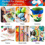 Caliart 24 Colors Acrylic Paint Set with 12 Brushes
