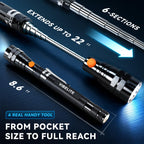 VIBELITE Extendable Magnetic Flashlight with Telescoping Magnet Pickup Tool-Fathers Day Dad Gifts for Husband, Dad, Men, Women, Him, Mechanic, Birthday Gifts for Men, Cool Gadget, Black