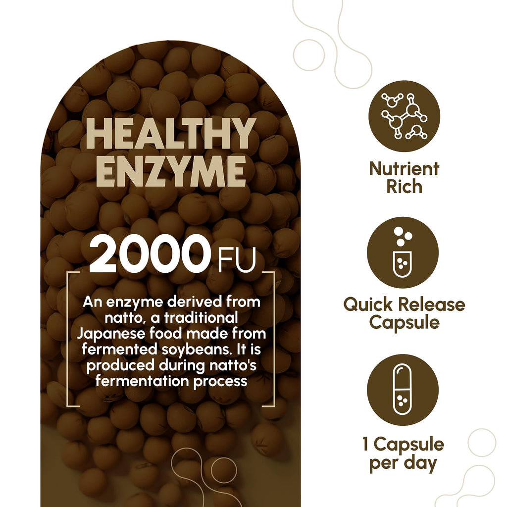 Zenavea - Nattokinase Supplement - 2000 FU of Enzyme - 270 Capsules of Nattokinase 100mg - Gluten Free, Non-GMO, Vegan