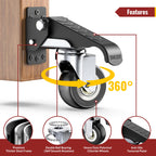 HOLKIE Retractable Casters Heavy Duty Casters with Lifting and Lowering Function Maximum Load of 900 lbs (4 casters) for Workbenches or Other Equipment