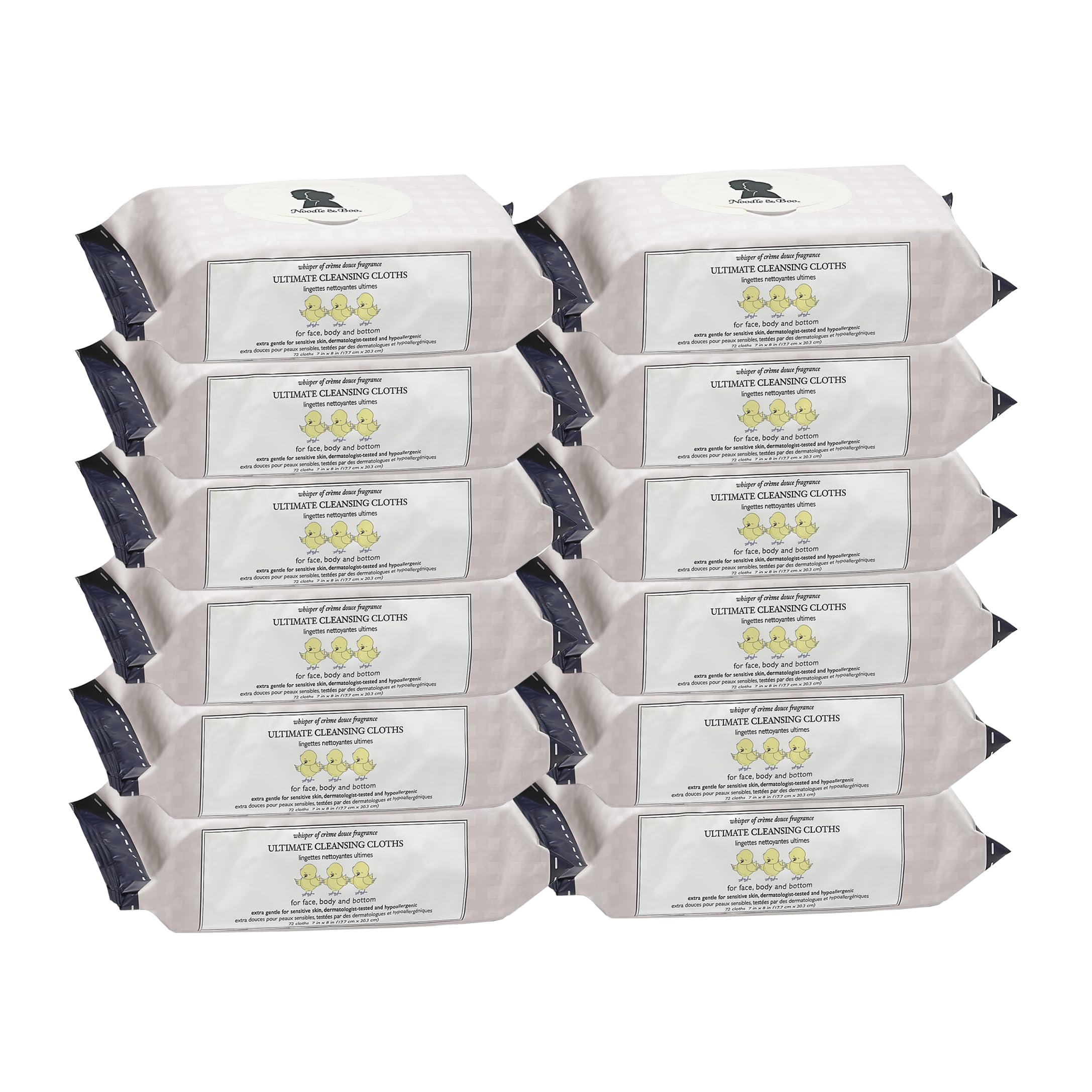 Noodle & Boo Ultimate Baby Body And Face Cleansing Cloths, 12 pk, 864 ct. Crème Douce