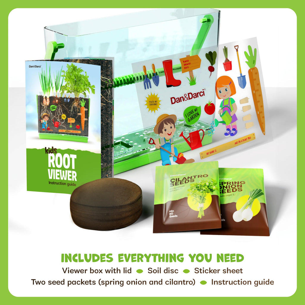 Dan&Darci Root Viewer Kit for Kids - Grow Your Own Plant for Boys & Girls Gifts - Science STEM Toy & Craft Growing Kits for Ages 4-8 Birthday Gifts for Boy, Girl 4, 5, 6, 7, 8, Year Old - Gardening