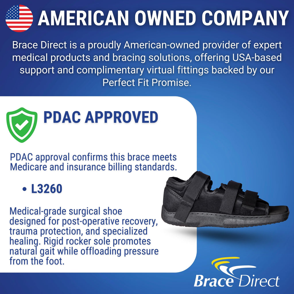 Brace Direct Post Op Shoe & Medical Foot Brace – Stress Fracture, Broken Toe & Bunion Support L3260 – Orthopedic Walking Immobilizer for Left or Right Foot (MD - WOMENS US SHOE: 6.5-8)