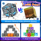 100PCS Magnetic Blocks Building Toys, Gem Cave Adventure Building Craft, Learning Sensory Toys for Boys Girls Age 3-12, Game Gift for Kids Little Gamers (0.8 inch)
