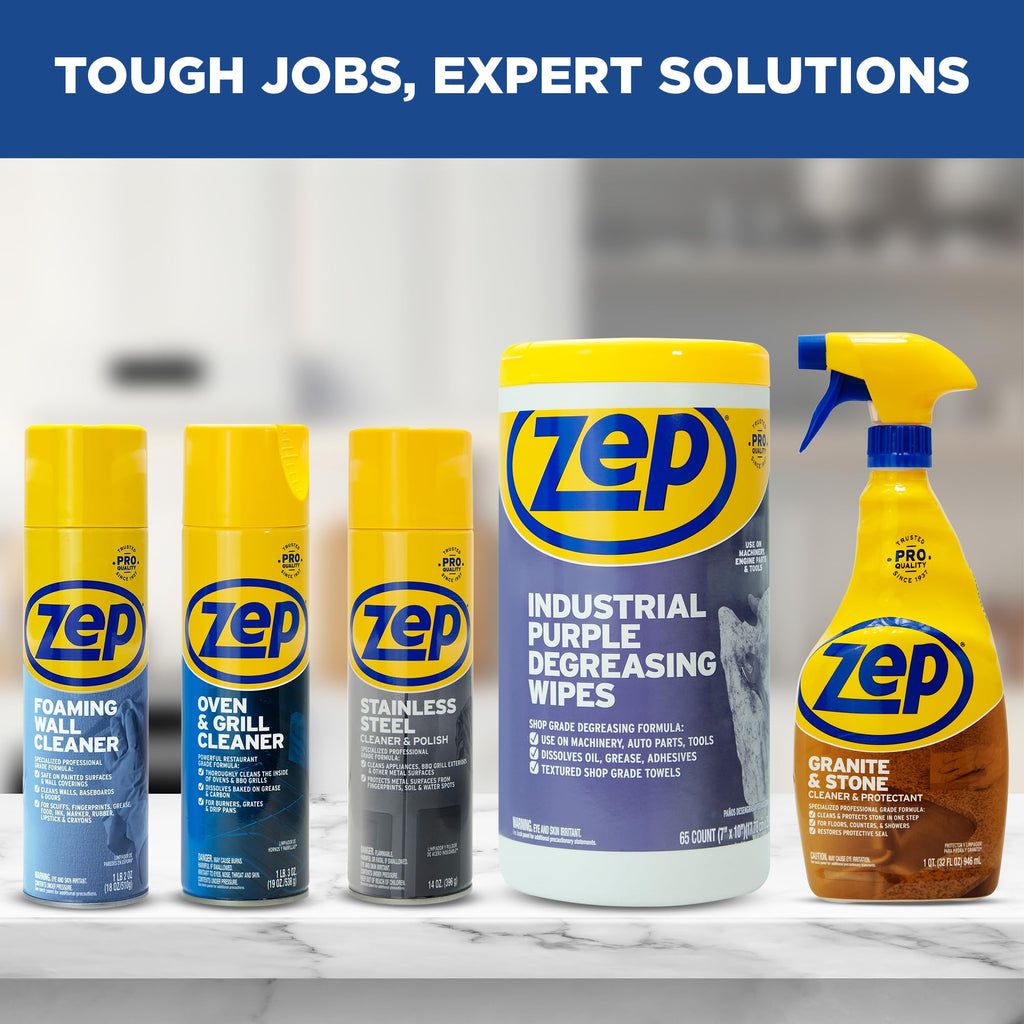 Zep Granite and Stone Cleaner and Protectant - 32 oz (Case of 4) ZUCSPP - Specialized Professional Grade Formula Cleans and Protects Stone