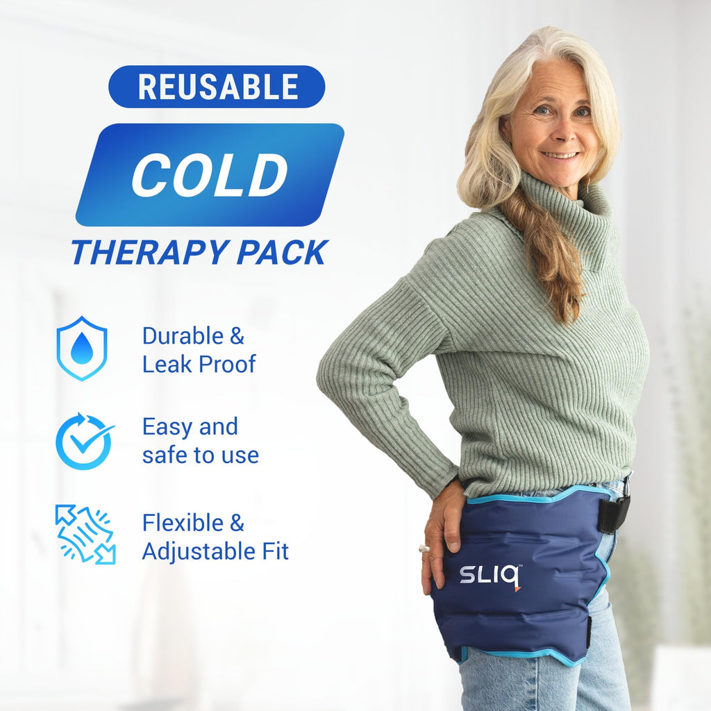 Sliq 7 Pcs Hip Kit for Seniors, Total Recovery Replacement Supplies After Surgery, Hip Replacement Kit After Surgery with Ice Pack, Grabber Tool, Leg Lifter, Sock Aid, Waterproof Bandages