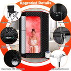 I-THERA-U XL Infrared Sauna Box with True 660 & 850nm Red Light Therapy Lamp, Portable Red Light Sauna for Home, Full Body Steam Tent with 3L 1200w Steamer, 15 Levels Heat, Chair, Remote
