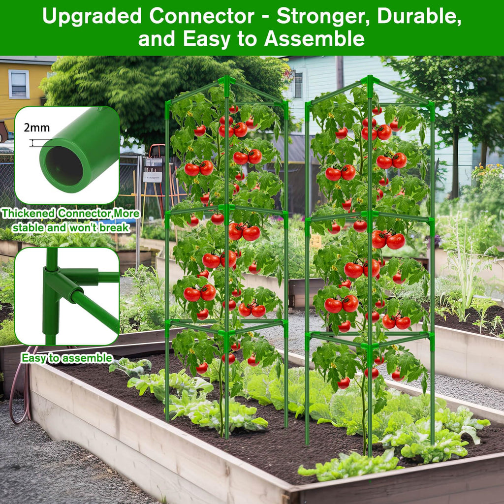 4 Pack Tomato Cages for Garden, Tomato Cage Trellis, Garden Cage Heavy Duty