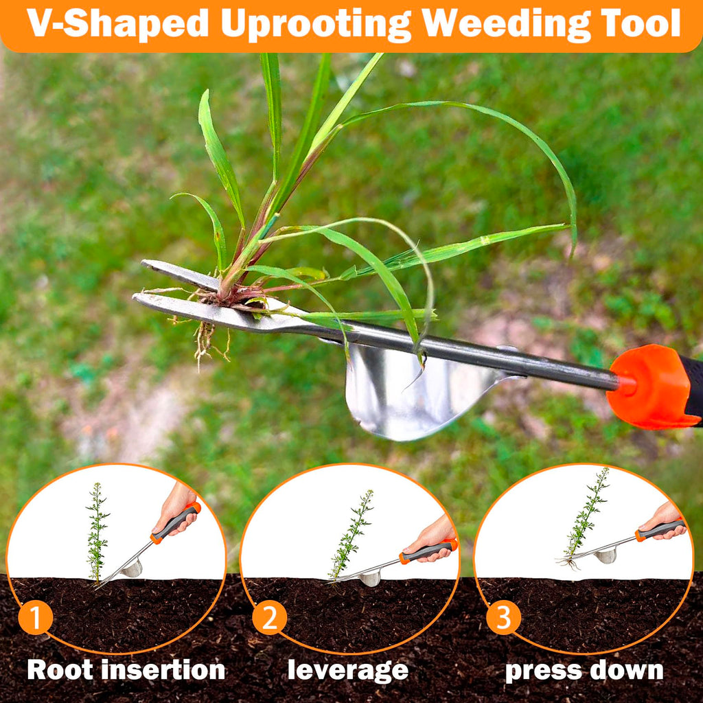 bretreead Weed Puller Tool, 2026 New Portable Hand Weeder Tool, Weeding Tool with Stainless Steel, Garden Tools for Plant & Weeding, Crack Weeder Crevice Tool, Weed Remover Tool for Farm & Backyard