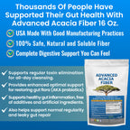 Organic Acacia Fiber Powder Prebiotic Soluble Fiber Powder Perfect Bathroom Trips, Digestion, IBS Relief, Leaky Gut Repair 24oz w/Scooper