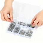 Ywmimn 280 Pcs Nail Assortment Kit, 6 Sizes Finishing Nails for Hanging Pictures, Maximum Length 2 Inches Galvanized, Long and Small Nails for Wall Art