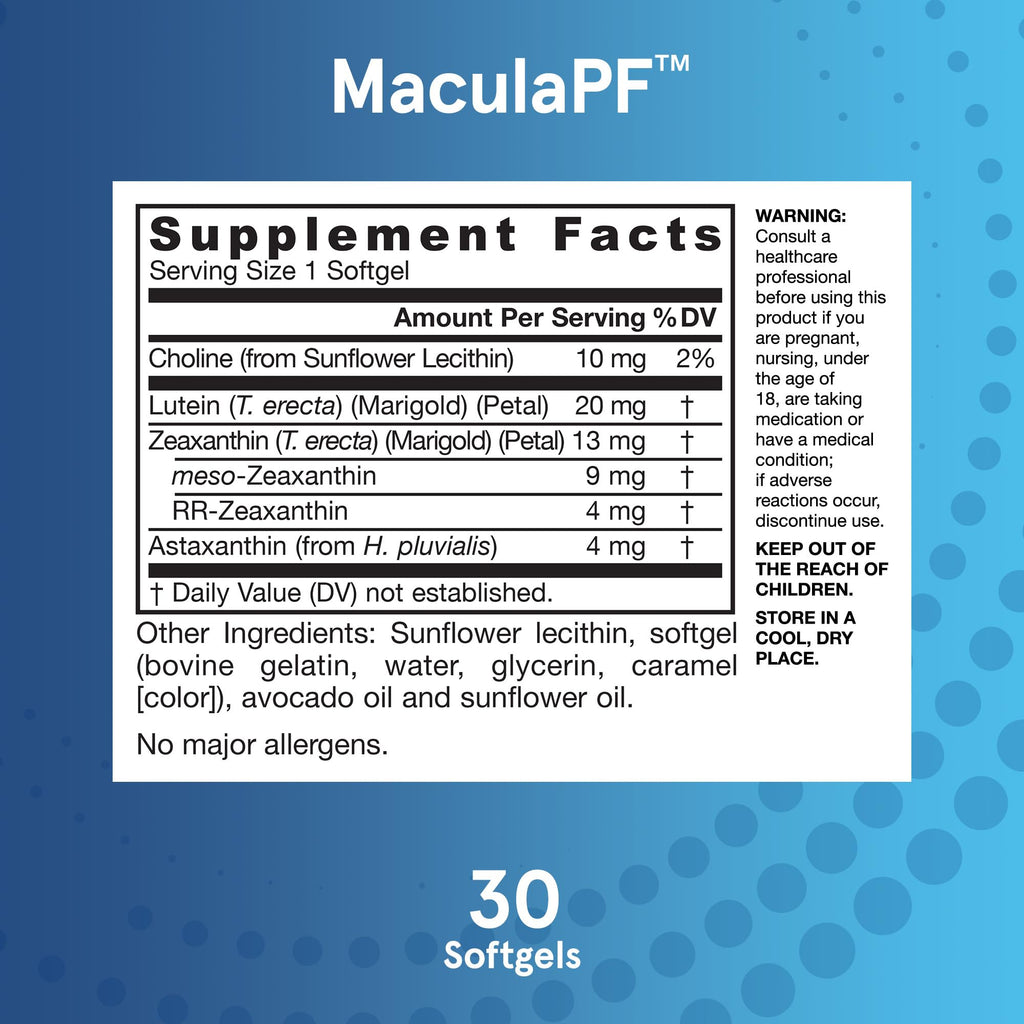 Jarrow Formulas MaculaPF Carotenoid Complex, Dietary Supplement, Supports Eye Health, 30 Softgels, Up to a 30 Day Supply