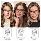 Dollger Blue Light Glasses for Women Oversized Anti BlueLight Blocking Cute Trendy Big Brown Frames Computer Screen Eyeglasses