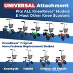 KneeRover Knee Scooter Basket Accessory with Convenient Handle - Knee Rover Basket Attachment Includes Universal Bracket Mount - Part Fits Most Knee Scooter Walker Models