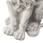 Glitzhome Guardian Sitting Lion Garden Statue MGO Outdoor Decoration, 20.75" H, White