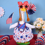 Patriotic Porch Goose Outfits 4th of July Goose Outfit Independence Day Lawn Porch Goose Clothes Fits 23" Cement Plastic Goose Statue for USA 250th Anniversary Outdoor Garden Yard Patio Decoration