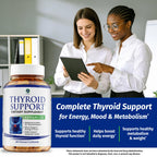 1 Body Thyroid Support Supplement for Women and Men, Selenium with Iodine, Zinc, B12, Ashwagandha and L-Tyrosine, Supports Hormone Health, Energy and Metabolism, 30 Day Supply