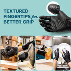 GUSTO Black Nitrile Gloves [100 Count] 6 Mil, HEAVY DUTY Disposable Gloves for Food Prep, Cooking, Tattoo, Cleaning – Latex-Free, Powder-Free, Textured Fingertips - Large (Formerly Comfy Package)