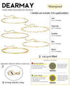 Dainty Gold Anklets for Women Waterproof