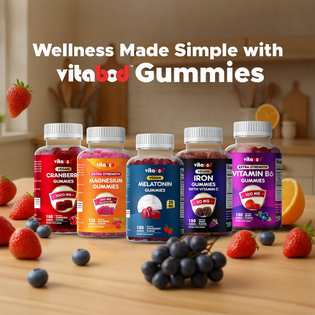 Vitabod Melatonin 20mg Gummies - 180 Count - Drug Free - Natural Strawberry Flavor - Vegetarian, Non-GMO, Gluten Free (3 Bottles)
