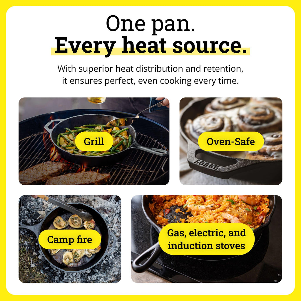 Lodge Reversible Cast Iron Grill/Griddle Pan, 16.75 x 9.5 Inches