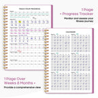 Fitness Workout Journal for Women & Men, A5(5.5" x 8.2") Workout Log Book Planner for Tracking, Progress, and Achieving Your Wellness Goals-Purple