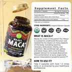Maju Superfoods 4-in-1 Maca Root Capsules, Organic Black, Yellow & Red Roots w Black Pepper Extract for Absorption (120 ct) | Peru Product, Peruvian Powder, Men & Women Supplement, 60,000 mg