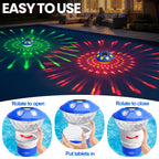 KingSom 2026 Upgraded Pool Chlorine Floater,Solar Chlorine Floater w/Lights,Button Control Chlorine Floater,Large Capacity Floating Chlorine Dispenser,Chlorine Floater w/Adjustable Release-Blue
