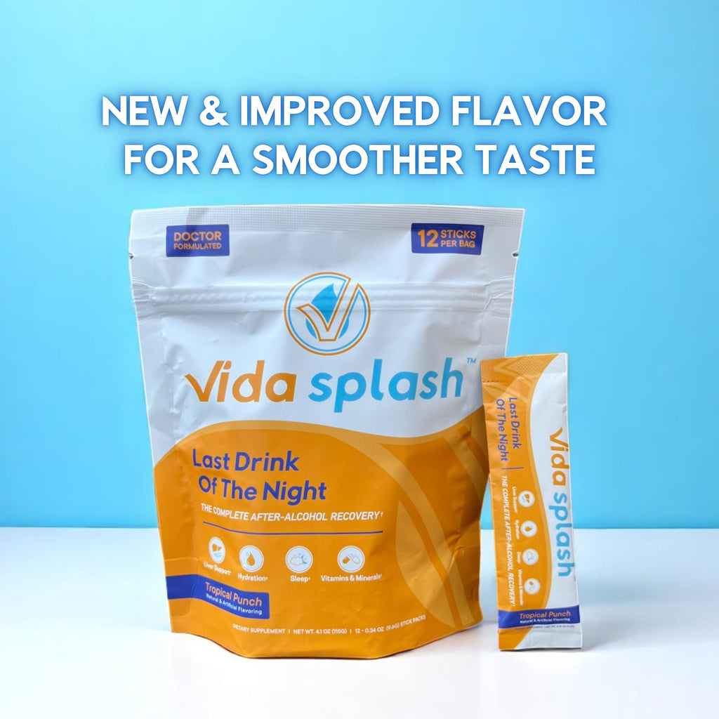 Vida Splash After-Alcohol Recovery Drink Mix, Tropical Punch, 12 Sticks