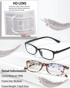 EYEURL Reading Glasses Womens Blue Light Blocking - 2 Pack Lightweight Computer Readers +1.5 Glare Blocking Ladies Eyeglass
