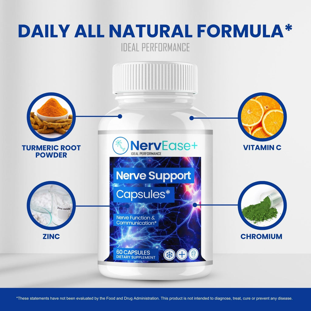 Nervease for Sciatica, Nervease Neuropathy Supplements, Official Nerv Ease Advanced Nerve Health Support Pills - Maximum Strength, All Natural Health & Wellness Support Formula Reviews (2 Pack)