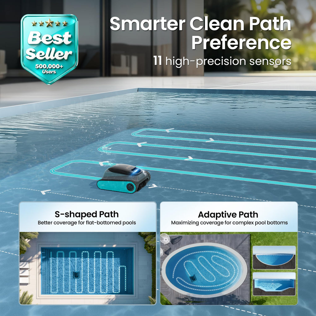 (2026 Upgrade) Aiper Scuba S1 Robotic Pool Cleaner, Wall & Waterline Cleaning, Double Filtration, Extended 180-Min Battery Life, Smart Navigation, App Support, OTA Upgrade