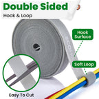 ECOHomes 1 Inch x 30 FT Double Sided Hook and Loop Roll Tape (Grey)