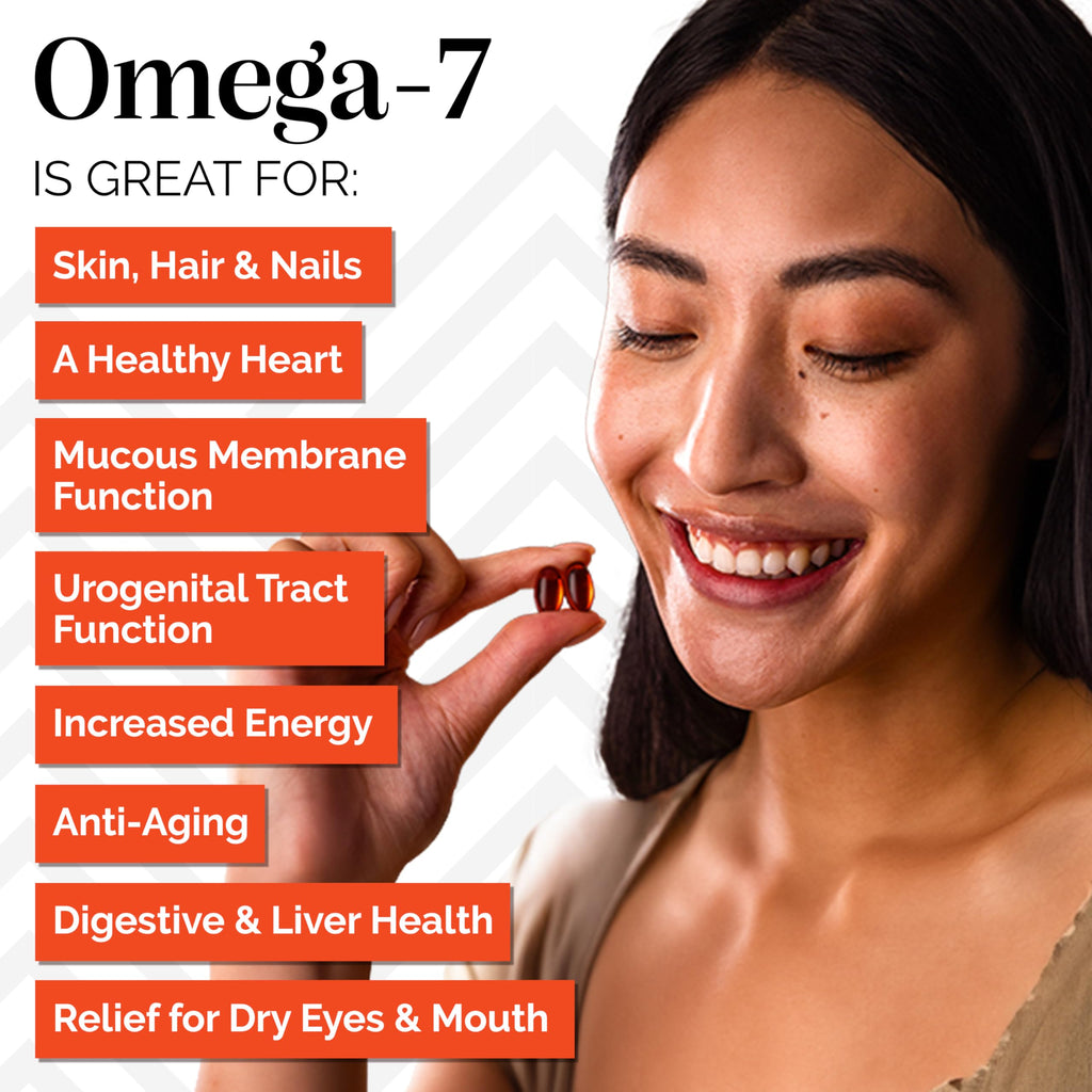 sibu Sea Buckthorn Omega-7 Softgels (90-Day Refill Sachet) – Supplement for Healthy Skin, Hair, Nails and Dryness