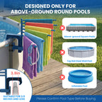 Aquajoyer Poolside Pool Towel Rack Outdoor for Above Ground Round Pools, Stainless Steel Swivel Pool Towel Holder 6 Bars Towel Dying Rack Towel Stand for Above Ground Pool Accessories [Patent Pending]