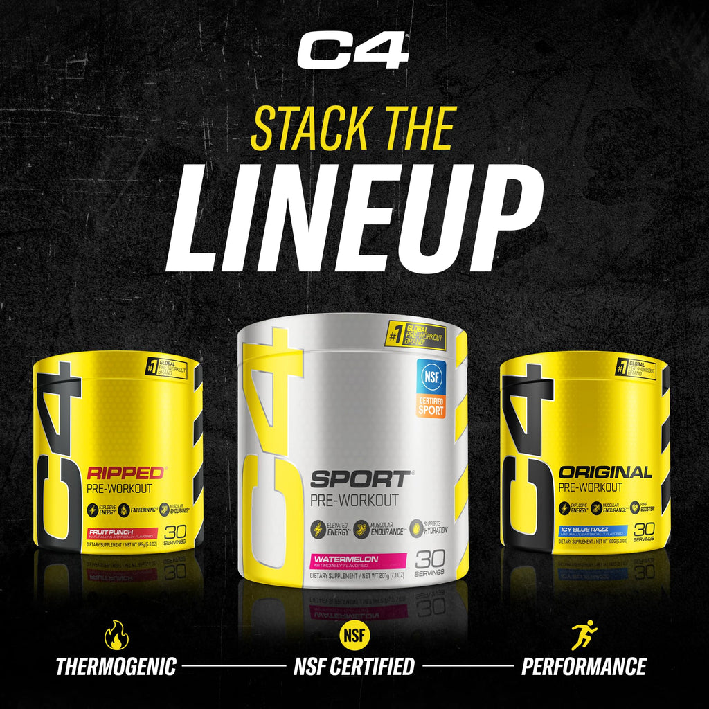 C4 Original Pre Workout Powder Pink Lemonade Vitamin C for Immune Support Sugar Free Preworkout Energy for Men & Women 150mg Caffeine + Beta Alanine + Creatine 60 Servings